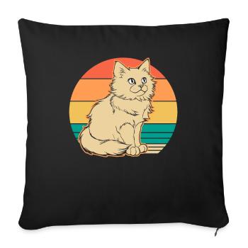 Katze - Sofakissenbezug 45 x 45 cm - Schwarz - Vorne