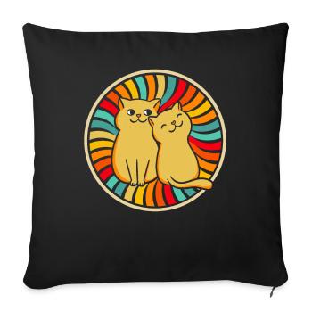 Katze - Sofakissenbezug 45 x 45 cm - Schwarz - Vorne