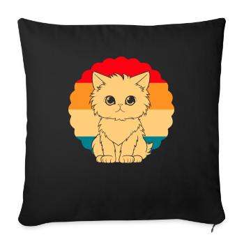 Katze - Sofakissenbezug 45 x 45 cm - Schwarz - Vorne