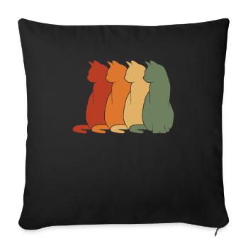Katze - Sofakissenbezug 45 x 45 cm - Schwarz - Vorne