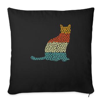 Katze - Sofakissenbezug 45 x 45 cm - Schwarz - Vorne