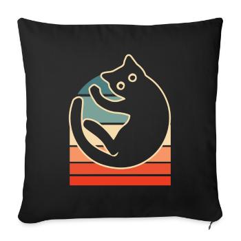 Katze - Sofakissenbezug 45 x 45 cm - Schwarz - Vorne