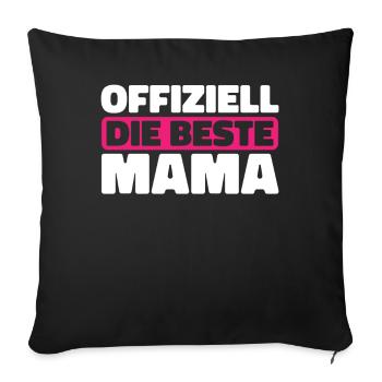 Mama Mutter Meilleure Maman - Housse de coussin décorative 45 x 45 cm - noir - Devant