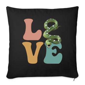 AMOUR amoureux des serpents - Housse de coussin décorative 45 x 45 cm - noir - Devant