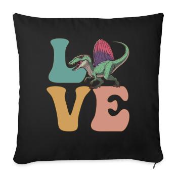 AMOUR Dinosaures Spinosaurus - Housse de coussin décorative 45 x 45 cm - noir - Devant