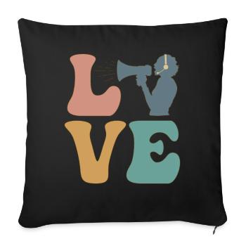 LOVE Régisseur Équipe de scène de théâtre musical - Housse de coussin décorative 45 x 45 cm - noir - Devant