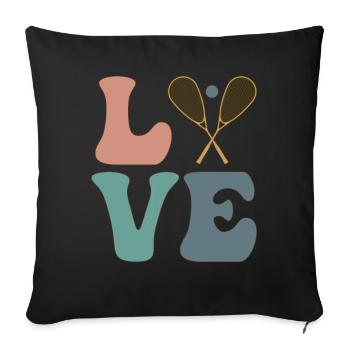 LOVE Squash Player Trainer - Sofakissenbezug 45 x 45 cm - Schwarz - Vorne