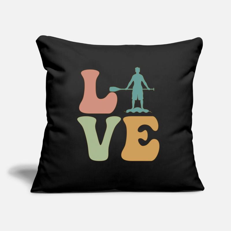 LOVE Stand Up Paddle SUP Housse de coussin décorative 45 x 45 cm