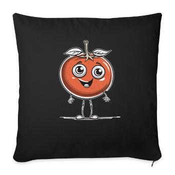 Cute Tomato Smiling Design - Sofa pillowcase 17,3'' x 17,3'' (45 x 45 cm) - black - Front