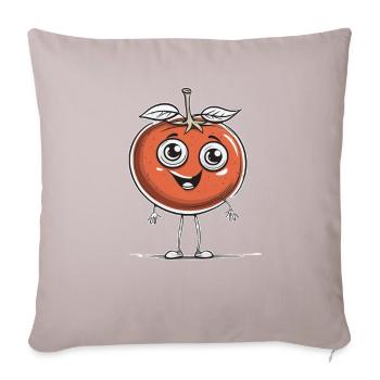 Mignon Tomate Souriant Design - Housse de coussin décorative 45 x 45 cm - taupe clair - Devant