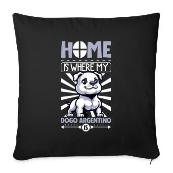 Home - Dogo Argentino - Sofa pillowcase 17,3'' x 17,3'' (45 x 45 cm) - black - Front