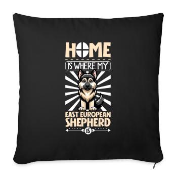 Home - Eastern European Shepherd - Sofa pillowcase 17,3'' x 17,3'' (45 x 45 cm) - black - Front