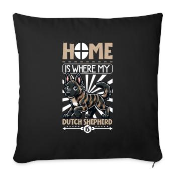 Accueil - Berger Hollandais - Housse de coussin décorative 45 x 45 cm - noir - Devant