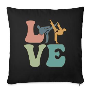 LOVE Taekwondo Karate Martial Arts - Sofa pillowcase 17,3'' x 17,3'' (45 x 45 cm) - black - Front