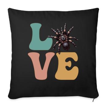 LOVE Tarantula Spider - Sofa pillowcase 17,3'' x 17,3'' (45 x 45 cm) - black - Front