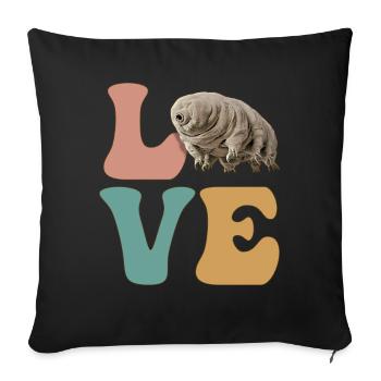 LOVE Tardigrades Water Bear Microbiology - Sofa pillowcase 17,3'' x 17,3'' (45 x 45 cm) - black - Front