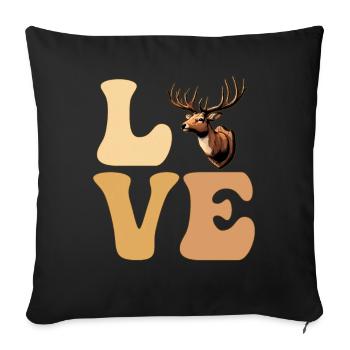 LOVE Taxidermist Taxidermie Hirschjagd - Sofakissenbezug 45 x 45 cm - Schwarz - Vorne
