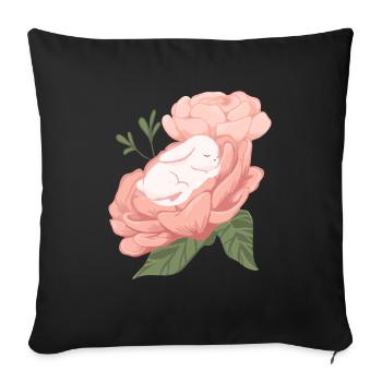 Bunny, Spring, Floral, Easter Bunny, Easter - Sofa pillowcase 17,3'' x 17,3'' (45 x 45 cm) - black - Front