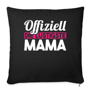 Mama Mutter Maman La plus drôle - Housse de coussin décorative 45 x 45 cm - noir - Devant