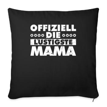 Mama Mutter Maman La plus drôle - Housse de coussin décorative 45 x 45 cm - noir - Devant