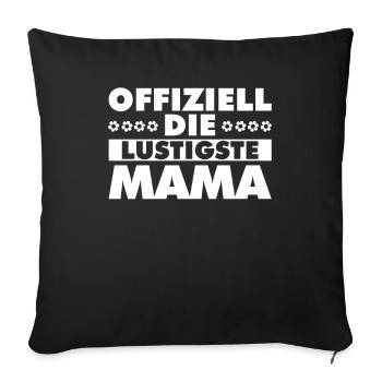 Mama Mutter Maman La plus drôle - Housse de coussin décorative 45 x 45 cm - noir - Devant