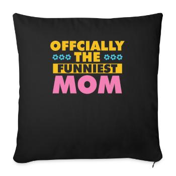 Mama Mutter Maman La plus drôle - Housse de coussin décorative 45 x 45 cm - noir - Devant