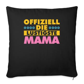 Mama Mutter Maman La plus drôle - Housse de coussin décorative 45 x 45 cm - noir - Devant