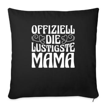 Mama Mutter Maman La plus drôle - Housse de coussin décorative 45 x 45 cm - noir - Devant