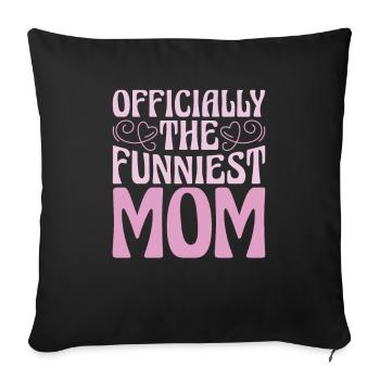 Mama Mutter Maman La plus drôle - Housse de coussin décorative 45 x 45 cm - noir - Devant