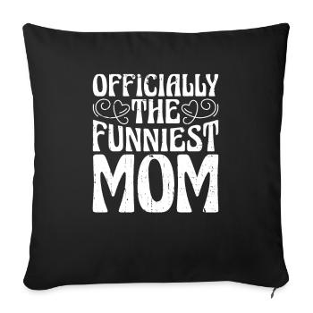 Mama Mutter Maman La plus drôle - Housse de coussin décorative 45 x 45 cm - noir - Devant