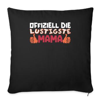 Mama Mutter Maman La plus drôle - Housse de coussin décorative 45 x 45 cm - noir - Devant