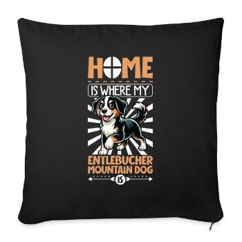 Accueil - Entlebucher Mountain Dog - Housse de coussin décorative 45 x 45 cm - noir - Devant