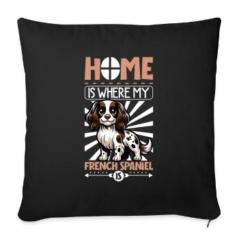 Home - Epagneul Français - Sofa pillowcase 17,3'' x 17,3'' (45 x 45 cm) - black - Front