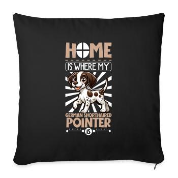 Home - German Shorthaired Pointer - Sofa pillowcase 17,3'' x 17,3'' (45 x 45 cm) - black - Front