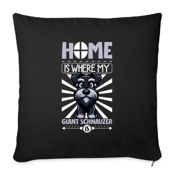 Accueil - Schnauzer géant - Housse de coussin décorative 45 x 45 cm - noir - Devant