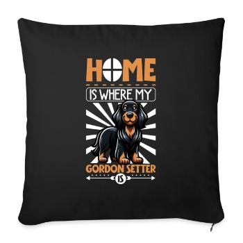 Accueil - Gordon Setter - Housse de coussin décorative 45 x 45 cm - noir - Devant