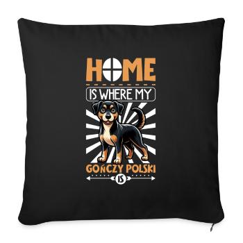 Home - Gonczy Polski - Sofa pillowcase 17,3'' x 17,3'' (45 x 45 cm) - black - Front