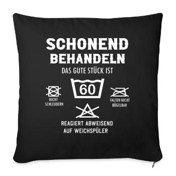 60 in der Wäsche schonend behandeln 60 Jahre alt - Sofakissenbezug 45 x 45 cm - Schwarz - Vorne