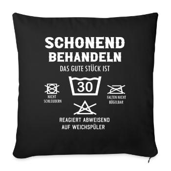 50 Grad in der Wäsche schonend behandeln 30 Jahre - Sofakissenbezug 45 x 45 cm - Schwarz - Vorne