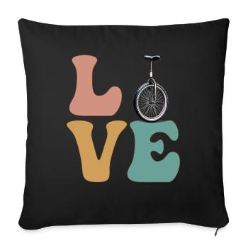 LOVE Unicycle Unicycle Unicyclist Unicyclist Unicycle - Sofa pillowcase 17,3'' x 17,3'' (45 x 45 cm) - black - Front