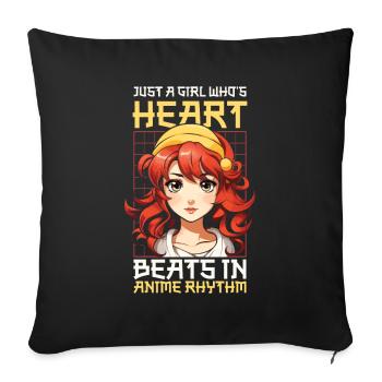 Anime Manga Anime Fille - Housse de coussin décorative 45 x 45 cm - noir - Devant