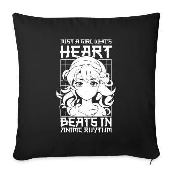 Anime Manga Anime Fille - Housse de coussin décorative 45 x 45 cm - noir - Devant
