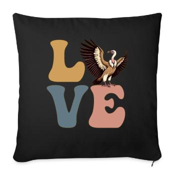 LOVE Vulture Birds - Sofa pillowcase 17,3'' x 17,3'' (45 x 45 cm) - black - Front