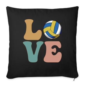 LOVE Volleyballspieler Mannschaftsbetreuer Trainer - Sofakissenbezug 45 x 45 cm - Schwarz - Vorne