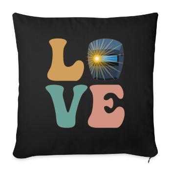 LOVE Soudeur Soudage Soudure Soudage - Housse de coussin décorative 45 x 45 cm - noir - Devant