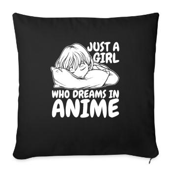 Anime Manga Anime Fille - Housse de coussin décorative 45 x 45 cm - noir - Devant