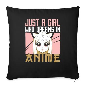 Anime Manga Anime Fille - Housse de coussin décorative 45 x 45 cm - noir - Devant