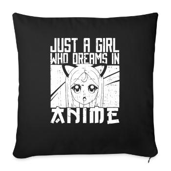 Anime Manga Anime Fille - Housse de coussin décorative 45 x 45 cm - noir - Devant