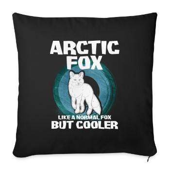 Niedliches Polarfuchs-Geschenk - Sofakissenbezug 45 x 45 cm - Schwarz - Vorne