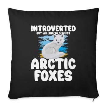 Niedliches Polarfuchs-Geschenk - Sofakissenbezug 45 x 45 cm - Schwarz - Vorne